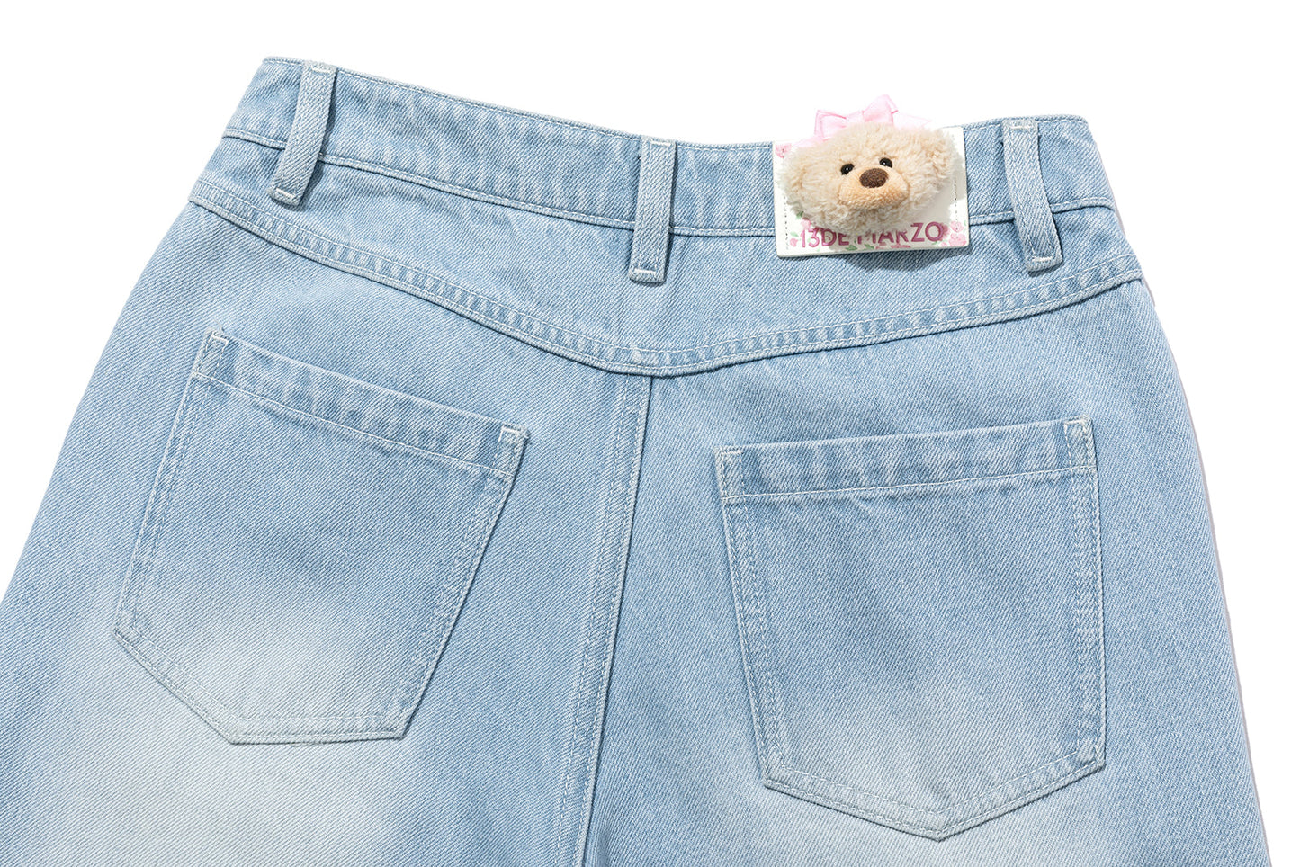 13DE MARZO Cuffed Wide-Leg Jeans Blue
