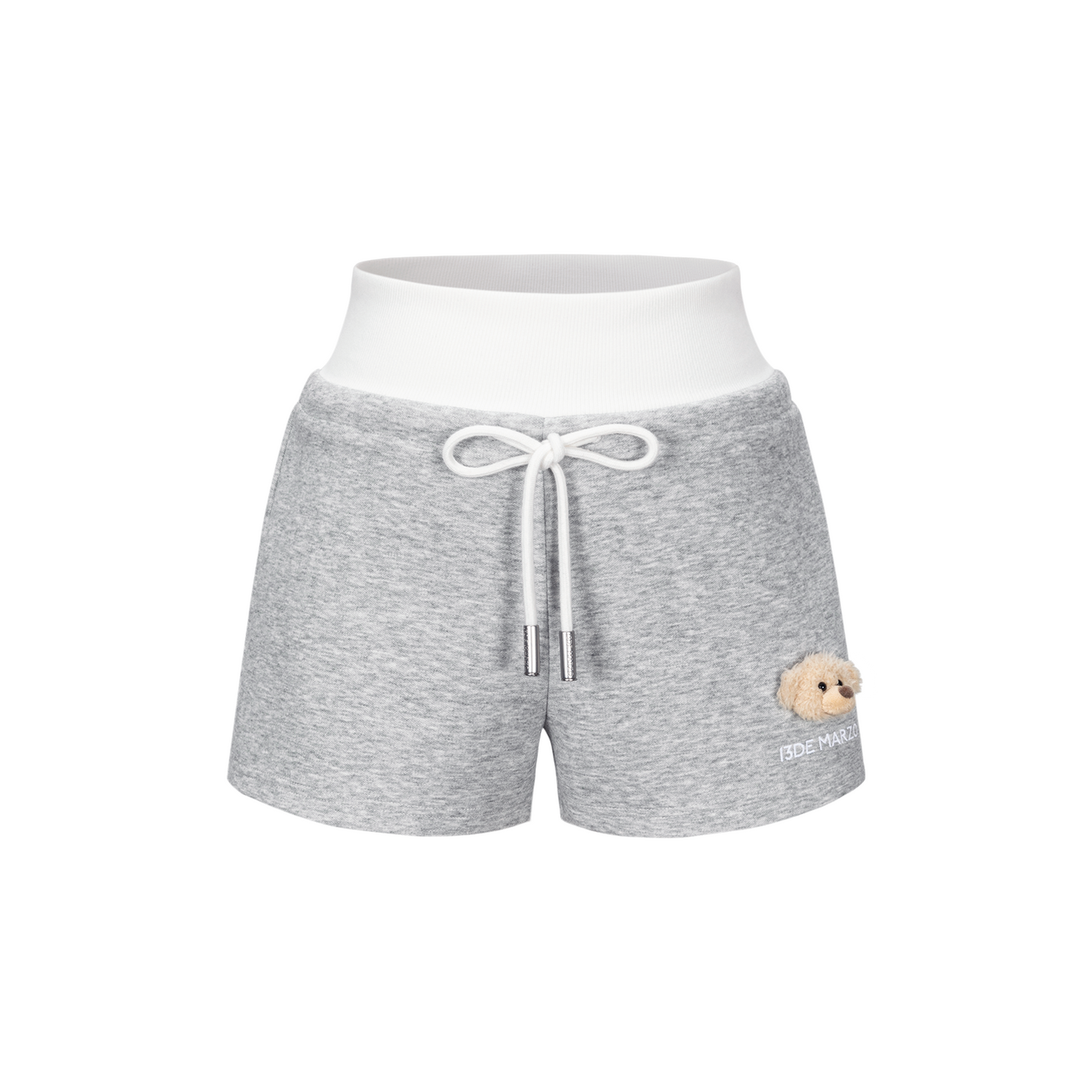 13DE MARZO Sports Shorts with Double Waistband Grey