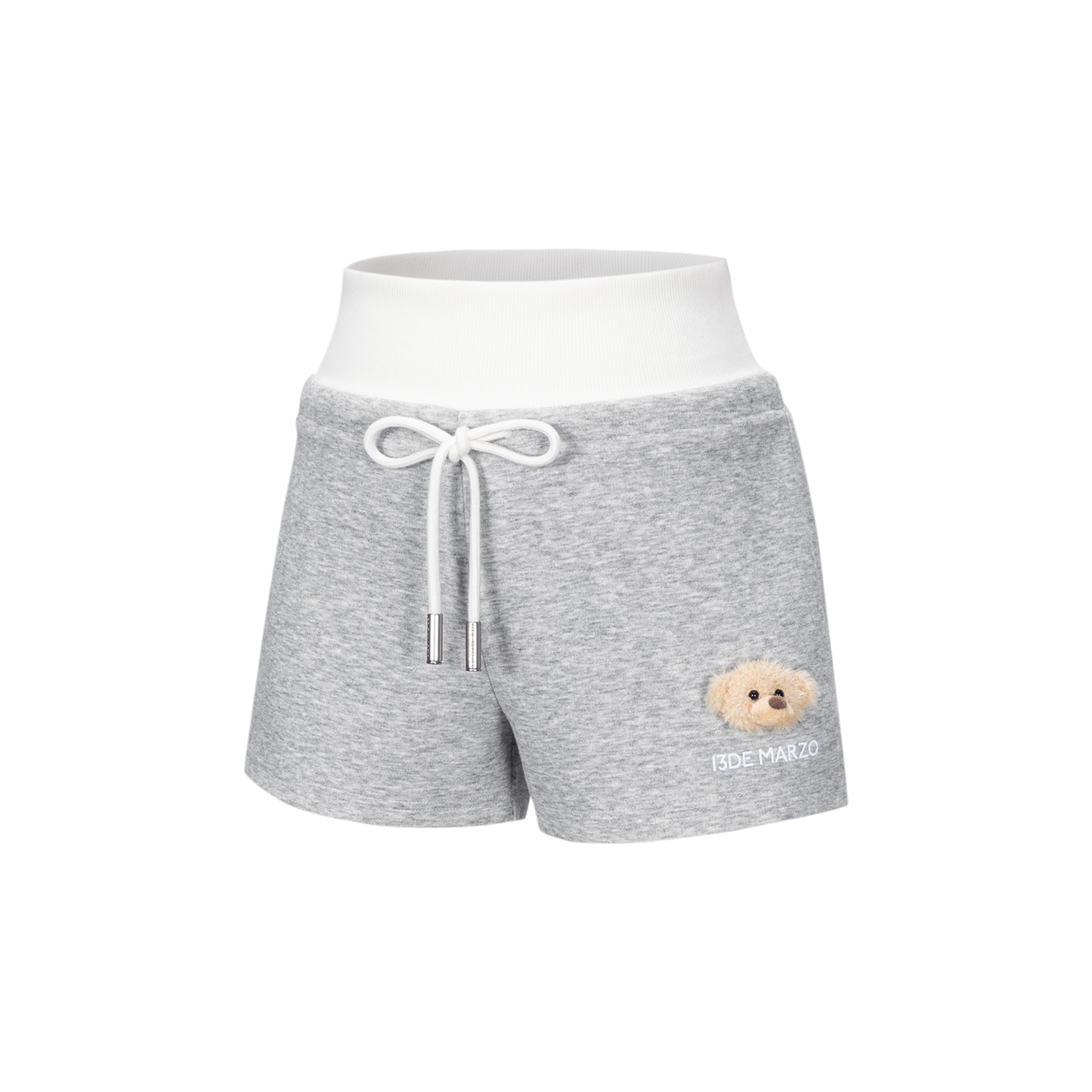 13DE MARZO Sports Shorts with Double Waistband Grey