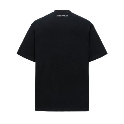 13DE MARZO Angel Devil Hollow Out T-Shirt Black