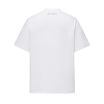 13DE MARZO Angel Devil Hollow Out T-Shirt White