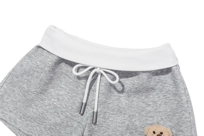 13DE MARZO Sports Shorts with Double Waistband Grey