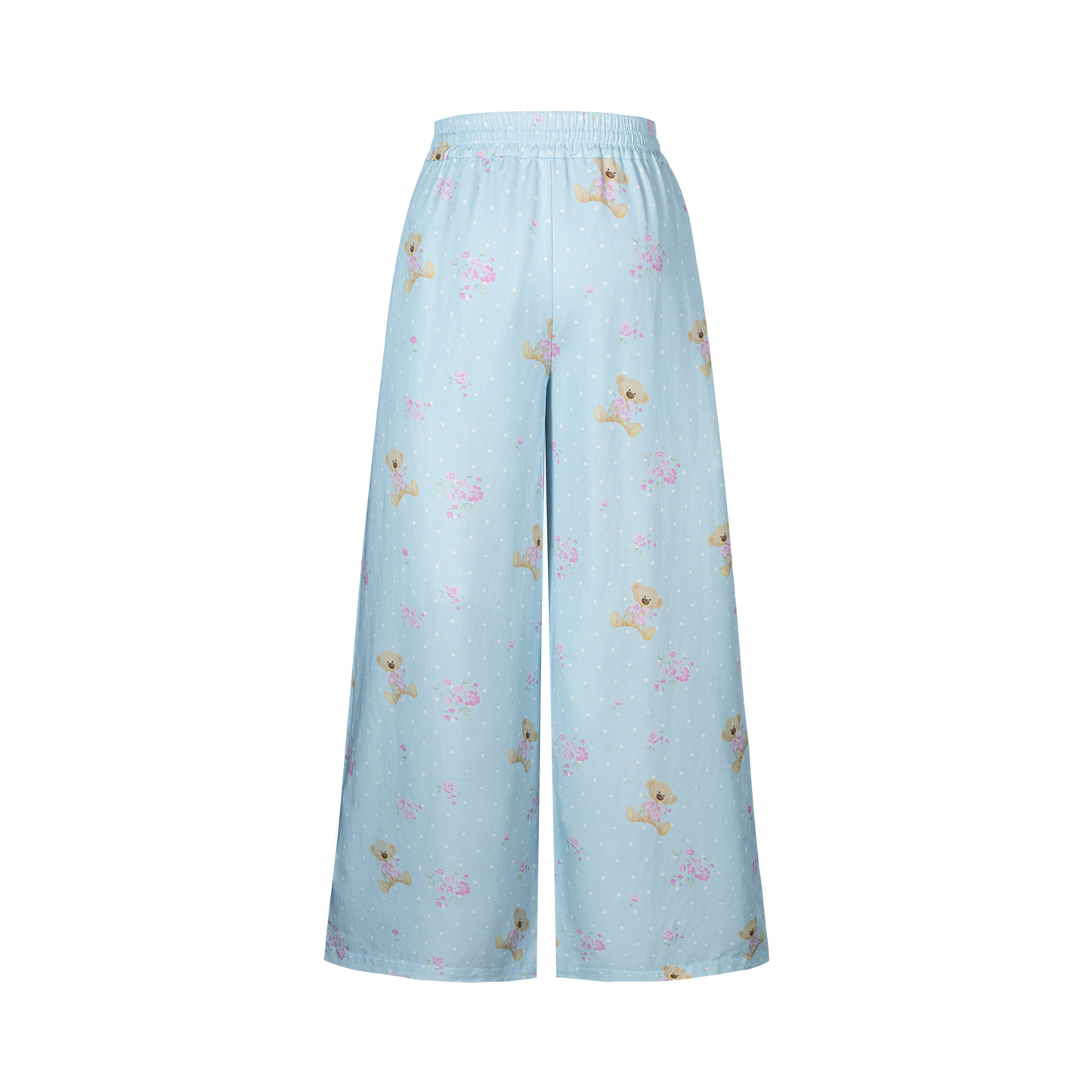 13DE MARZO All-Over Floral Print Loose Pants Blue