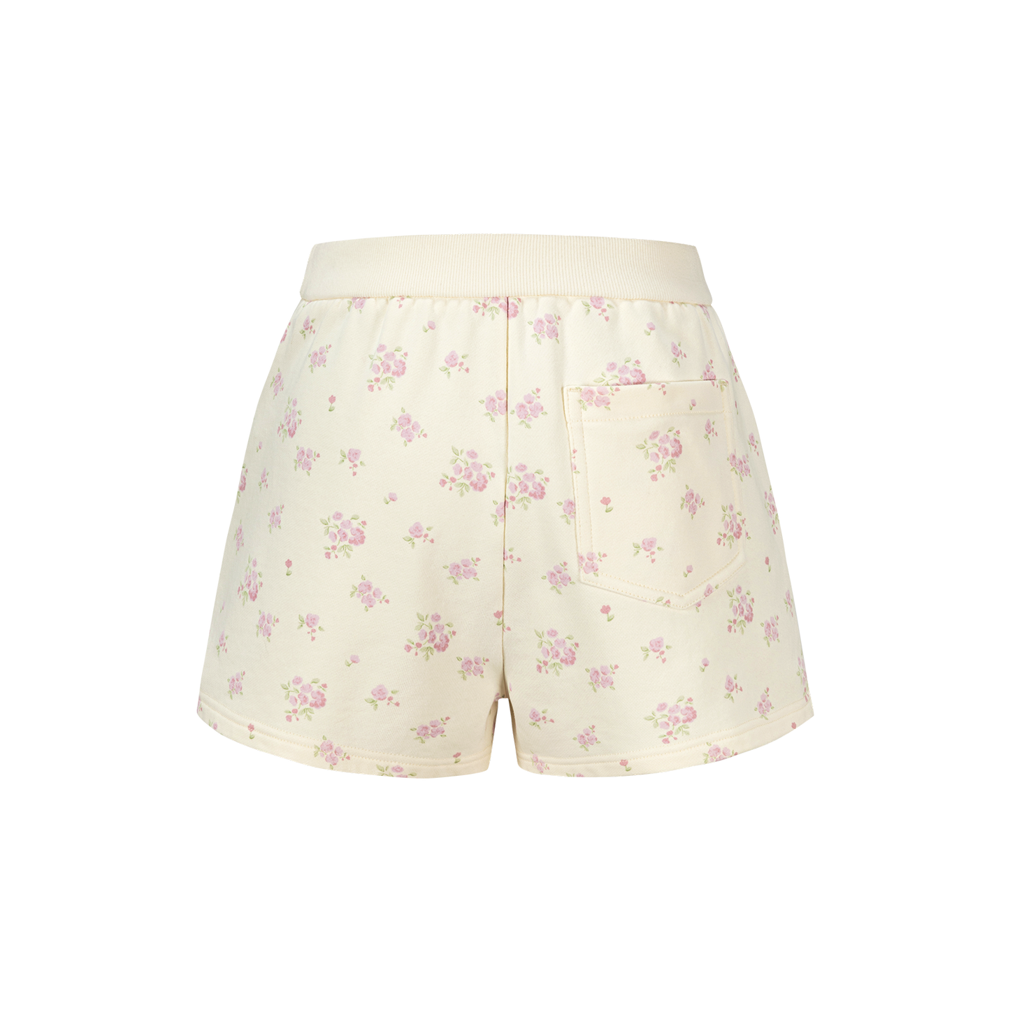 13DE MARZO Floral Print Sweatpants Shorts Beige