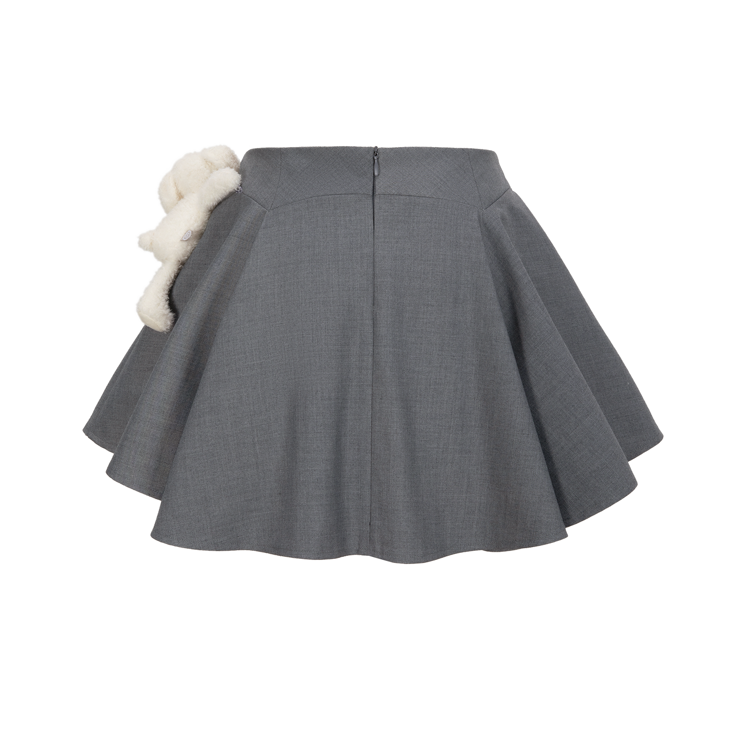 13DE MARZO Asymmetrical Pleated Cake Skort Grey