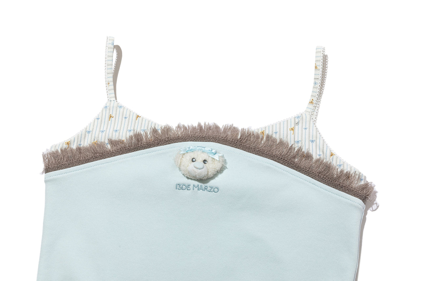 13DE MARZO Two-piece Style Fringe Camisole Blue