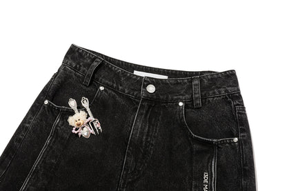 13DE MARZO Bear Fork Crinkle Jeans
