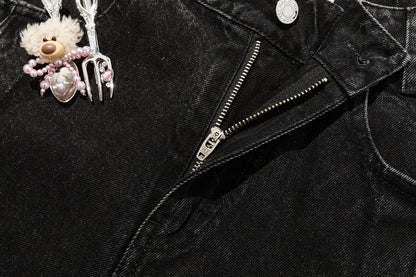 13DE MARZO Bear Fork Crinkle Jeans