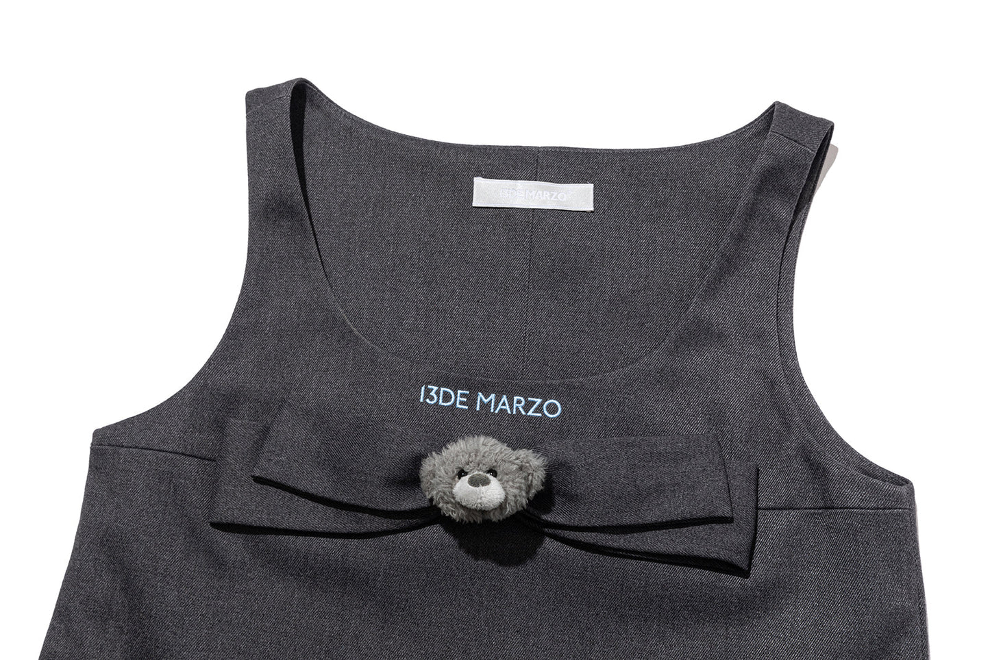 13DE MARZO Sleeveless Tulle Dress Dark Grey