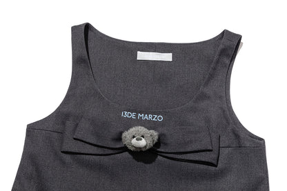 13DE MARZO Sleeveless Tulle Dress Dark Grey