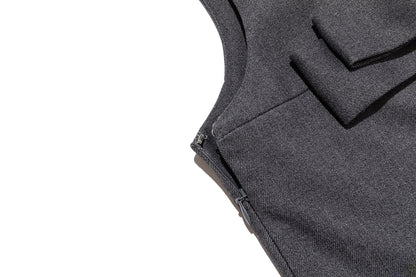 13DE MARZO Sleeveless Tulle Dress Dark Grey