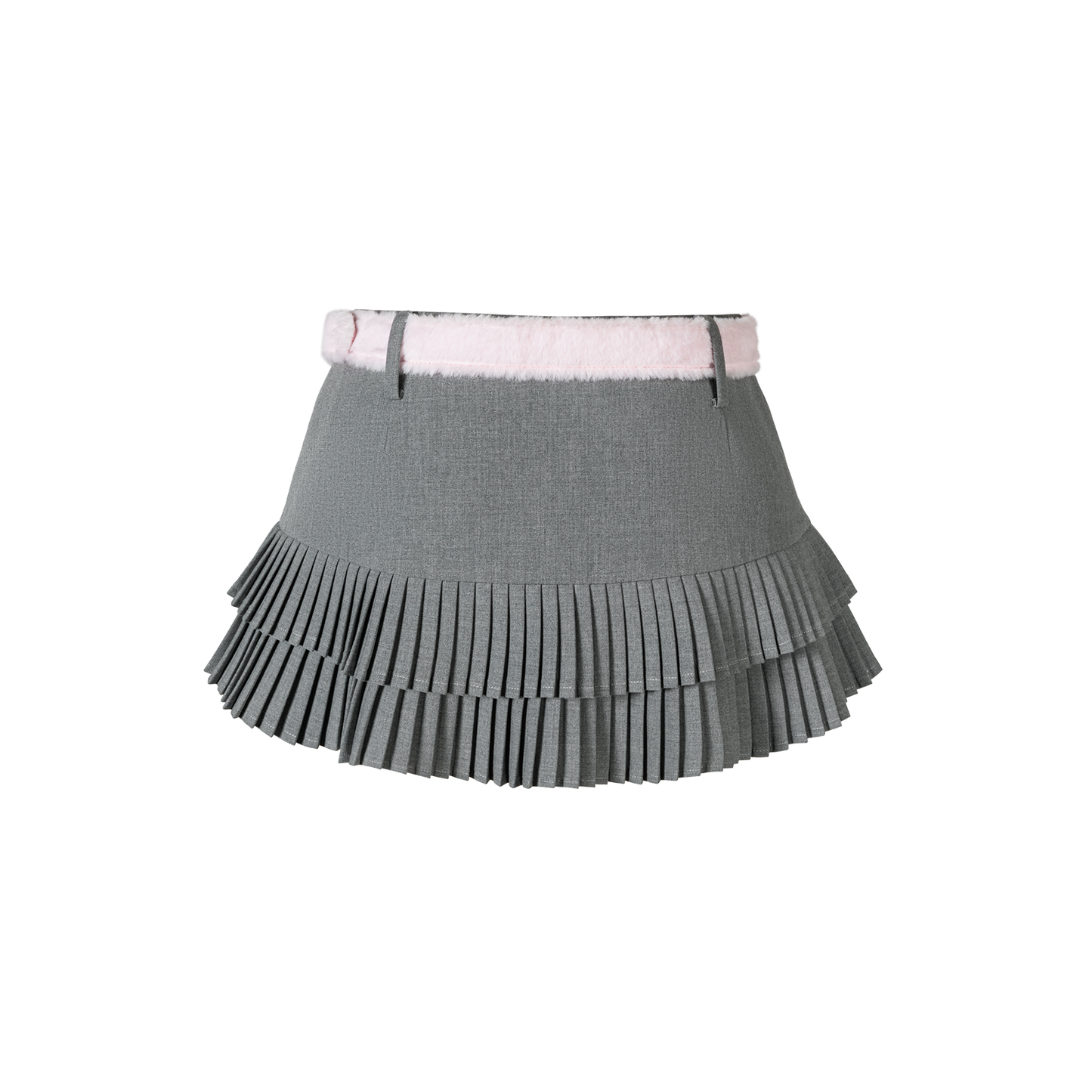 13DE MARZO Tiered Pleated Skort Grey