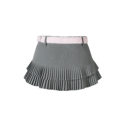 13DE MARZO Tiered Pleated Skort Grey