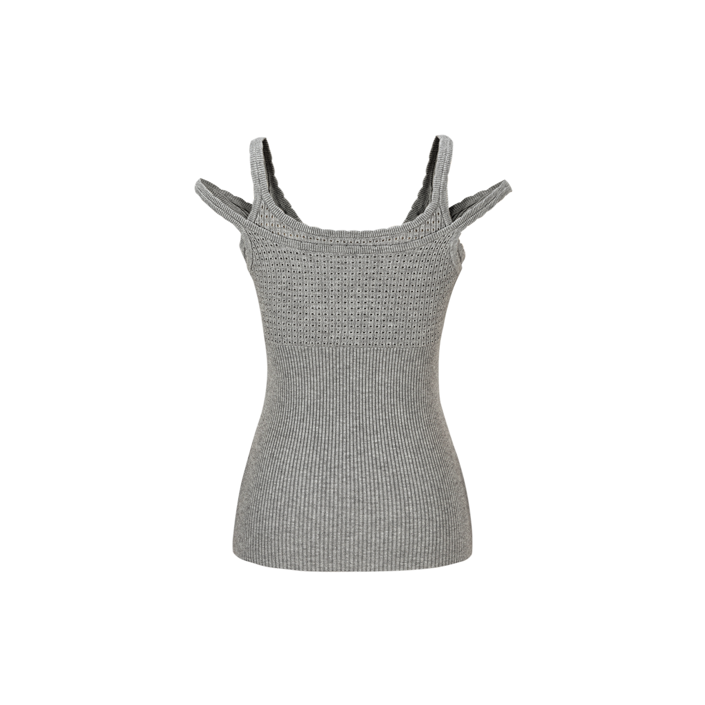 13DE MARZO Two-piece Style Lace-up Sleeveless Top Grey