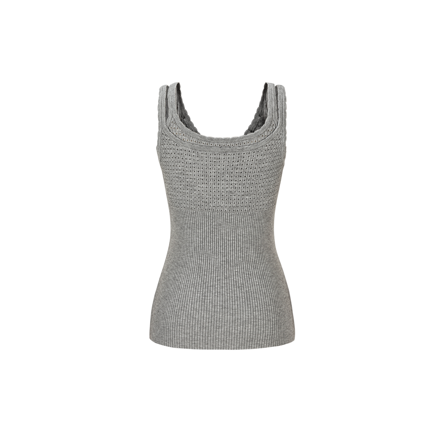 13DE MARZO Two-piece Style Lace-up Sleeveless Top Grey