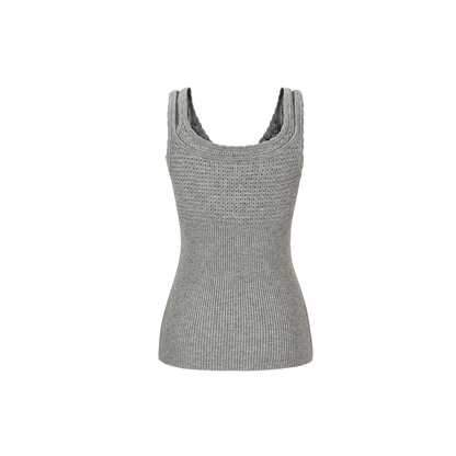 13DE MARZO Two-piece Style Lace-up Sleeveless Top Grey