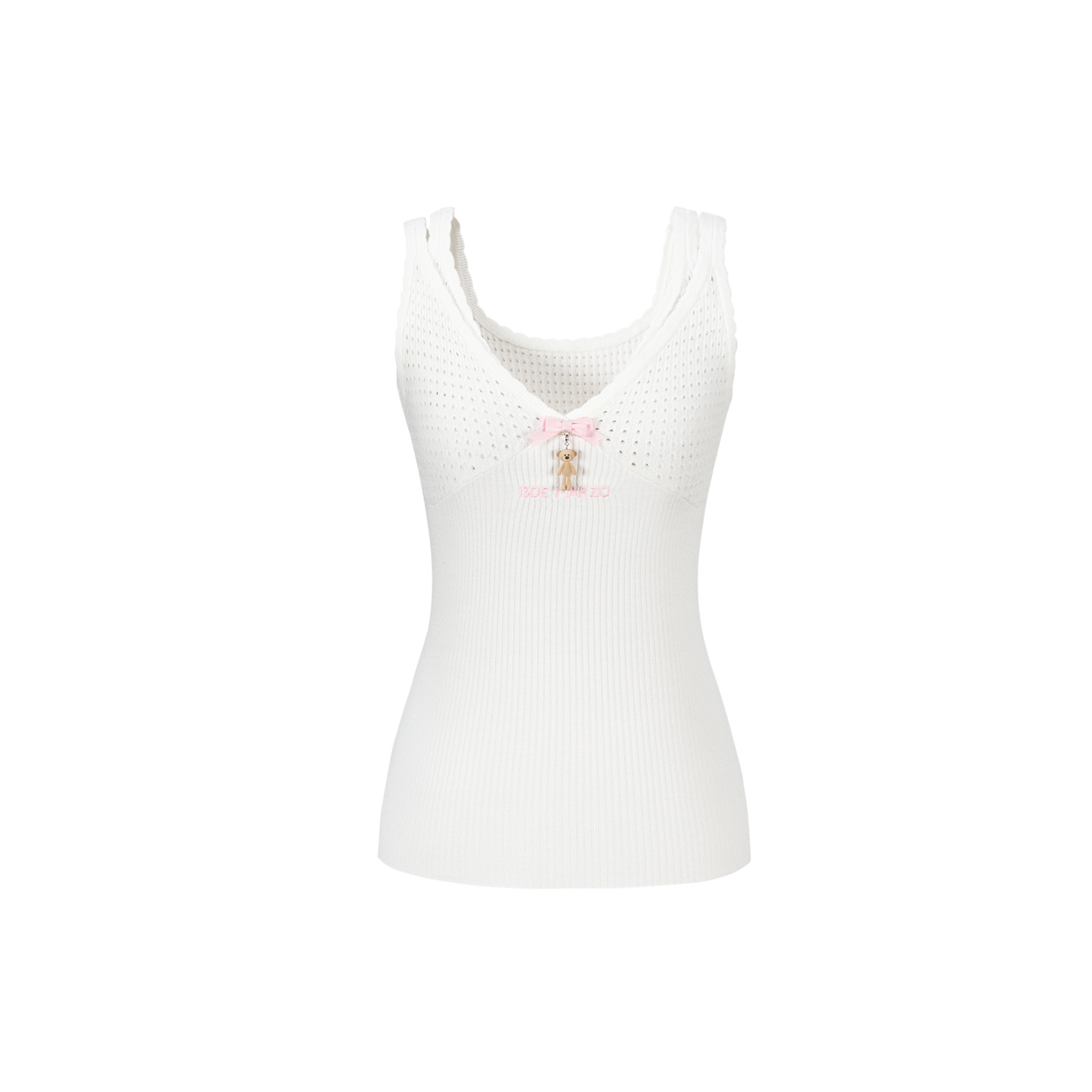 13DE MARZO Two-piece Style Lace-up Sleeveless Top White