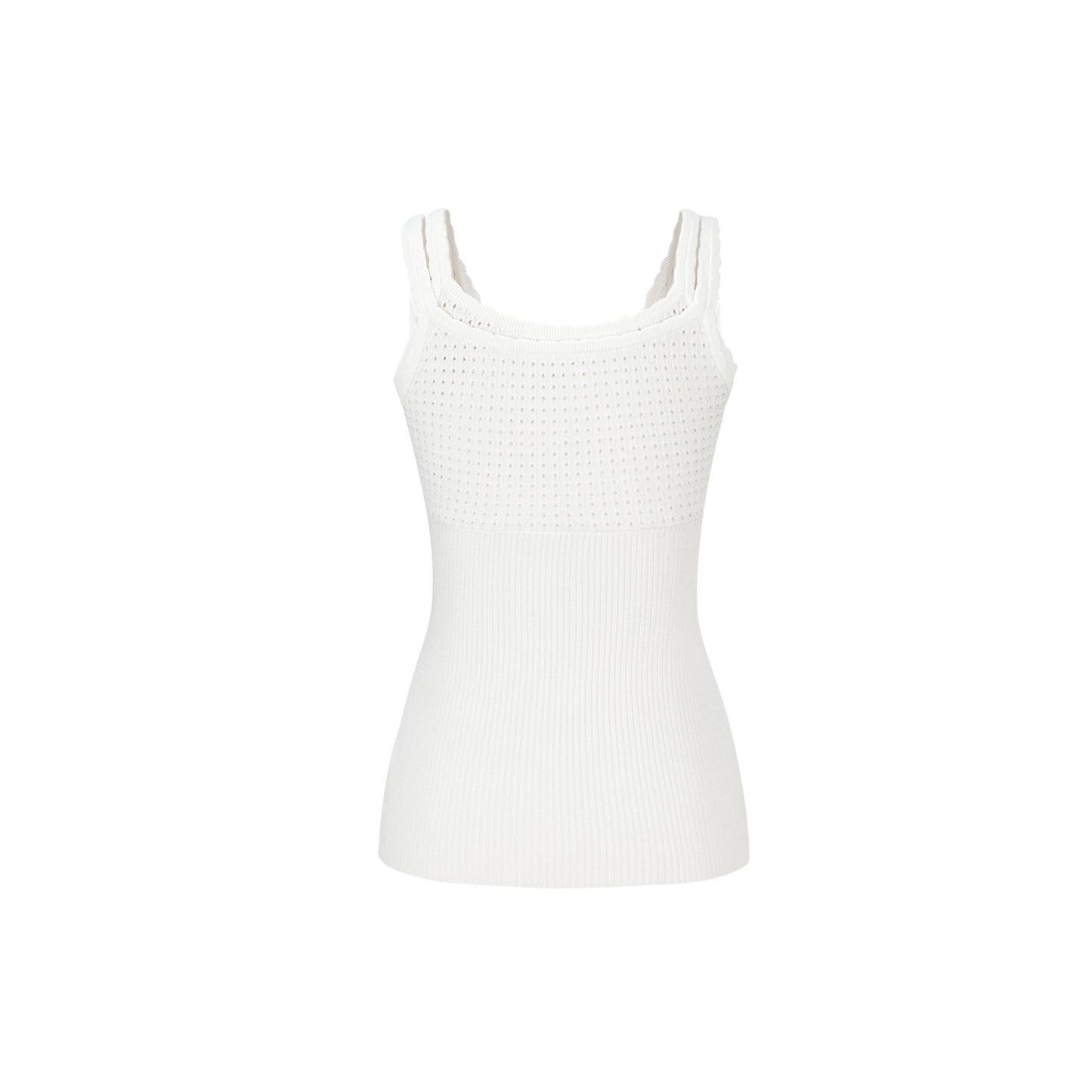 13DE MARZO Two-piece Style Lace-up Sleeveless Top White
