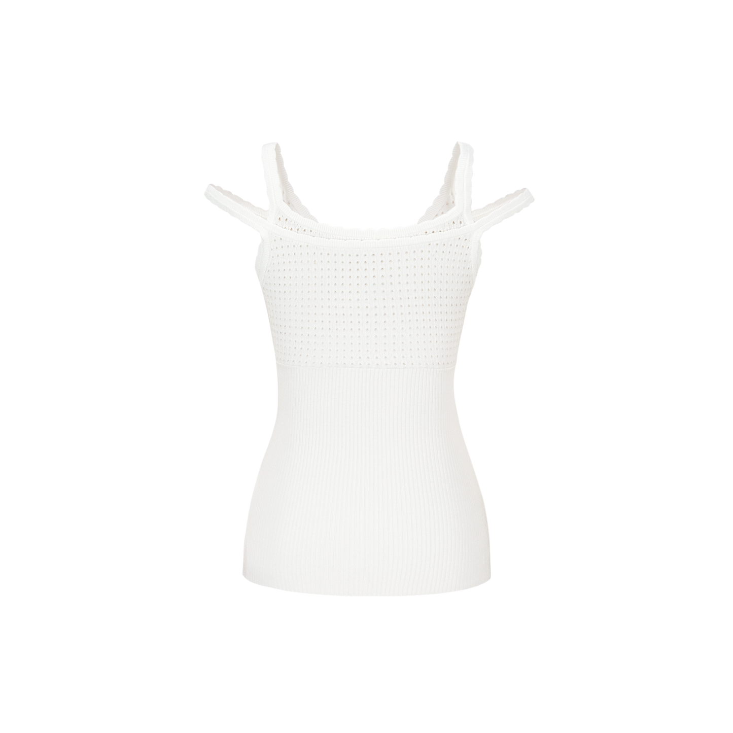 13DE MARZO Two-piece Style Lace-up Sleeveless Top White