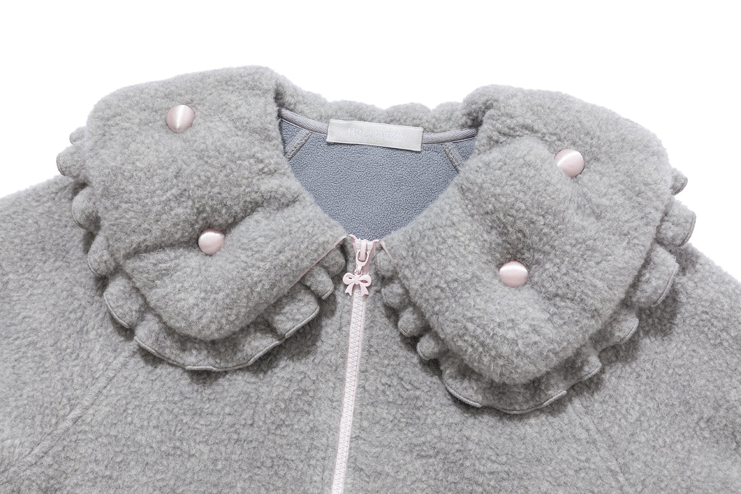 13DE MARZO Nighty Night Bear Cropped Jacket Grey