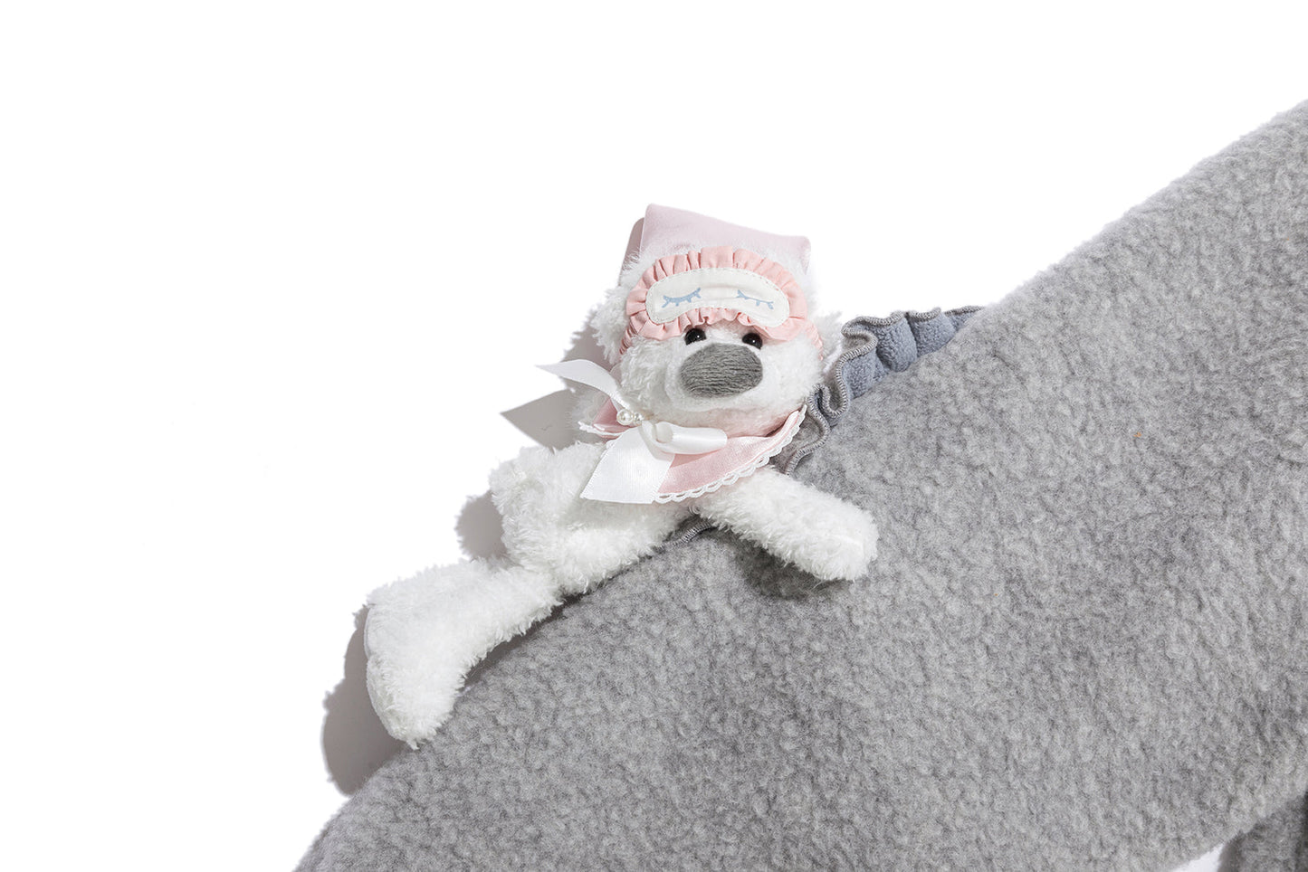 13DE MARZO Nighty Night Bear Cropped Jacket Grey
