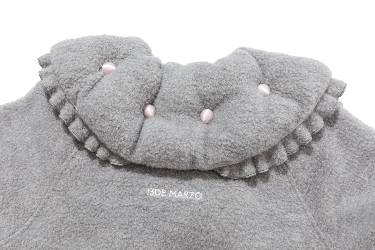 13DE MARZO Nighty Night Bear Cropped Jacket Grey