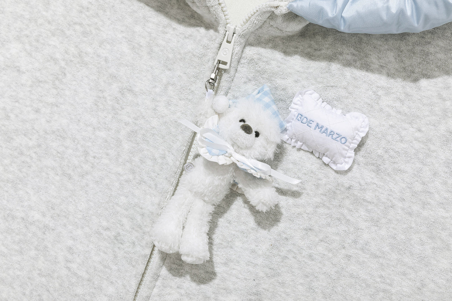 13DE MARZO Nighty Night Bear Lace Hoodie Grey