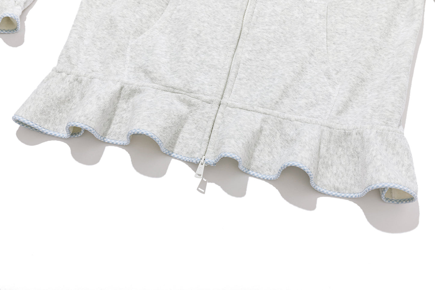 13DE MARZO Nighty Night Bear Lace Hoodie Grey