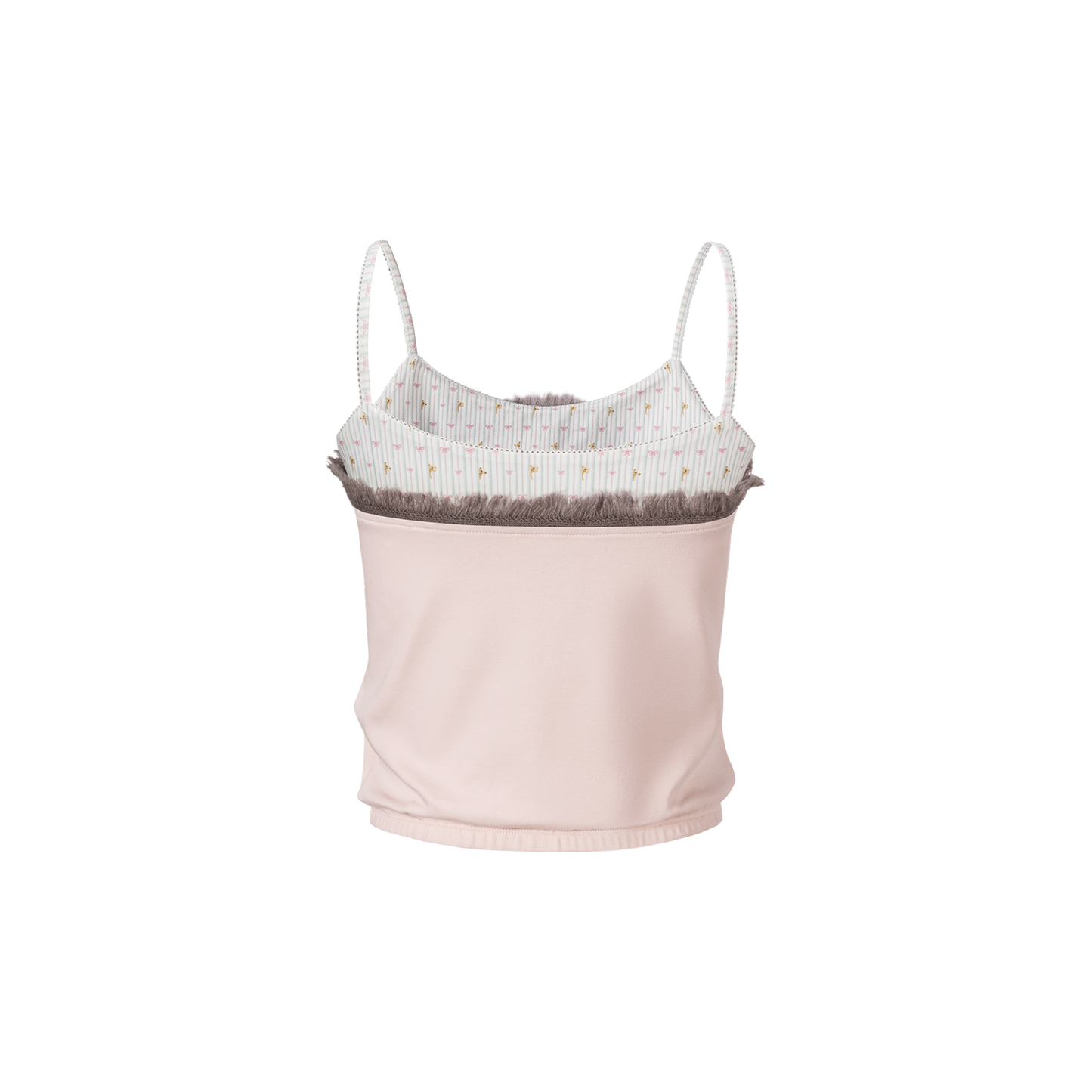 13DE MARZO Two-piece Style Fringe Camisole Pink