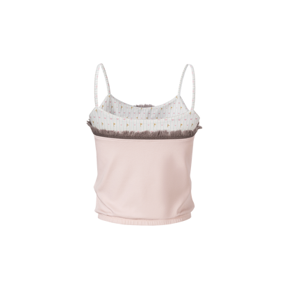 13DE MARZO Two-piece Style Fringe Camisole Pink