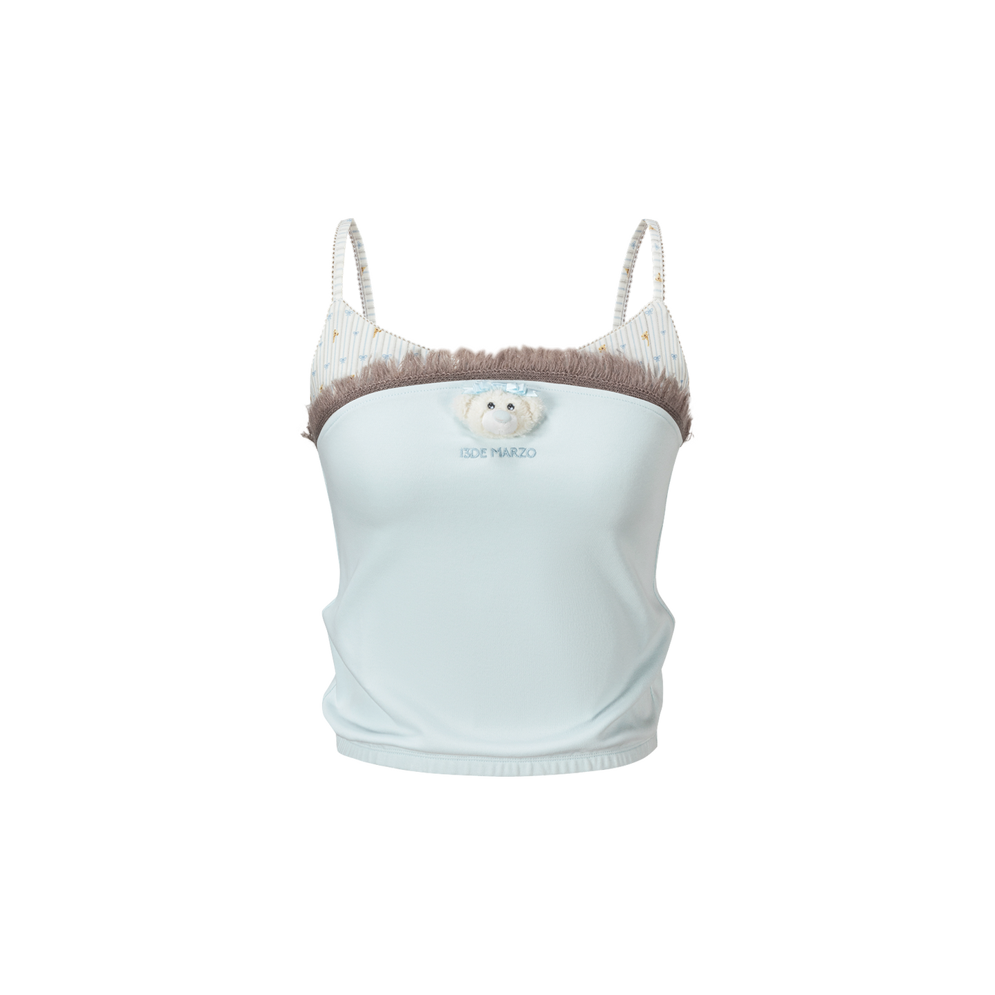 13DE MARZO Two-piece Style Fringe Camisole Blue