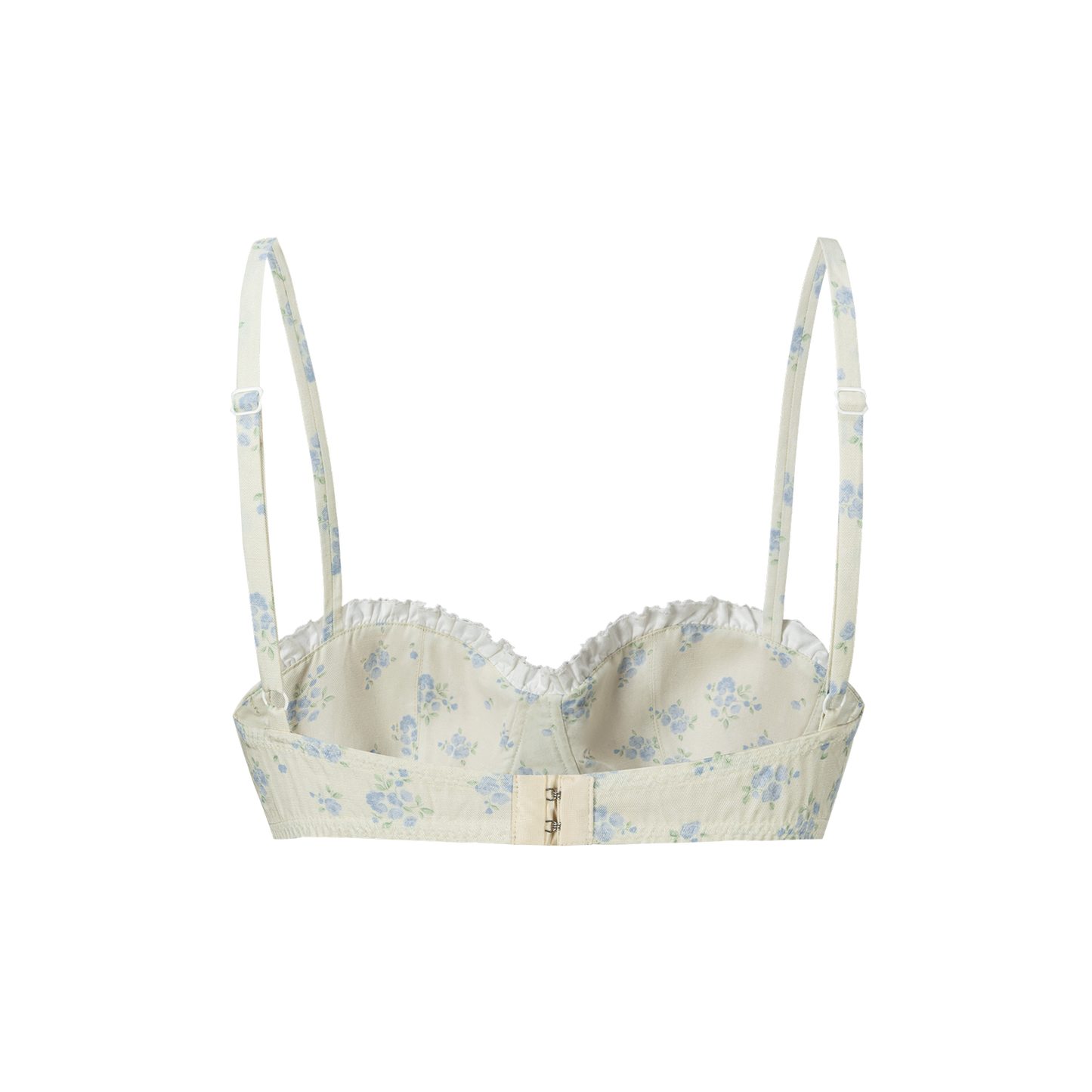 13DE MARZO Floral Print Strappy Corset Top Beige