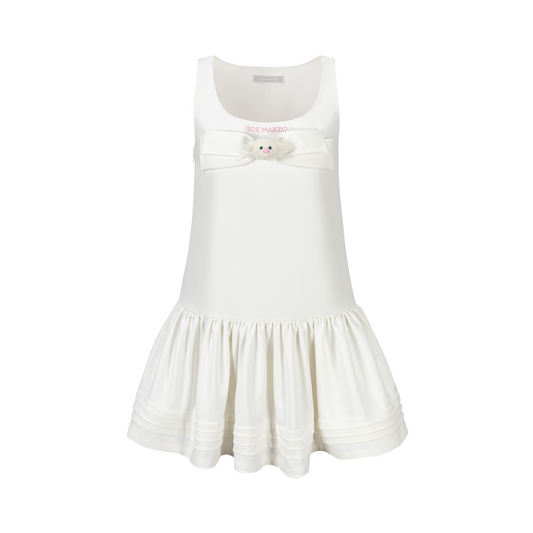13DE MARZO Sleeveless Tulle Dress White
