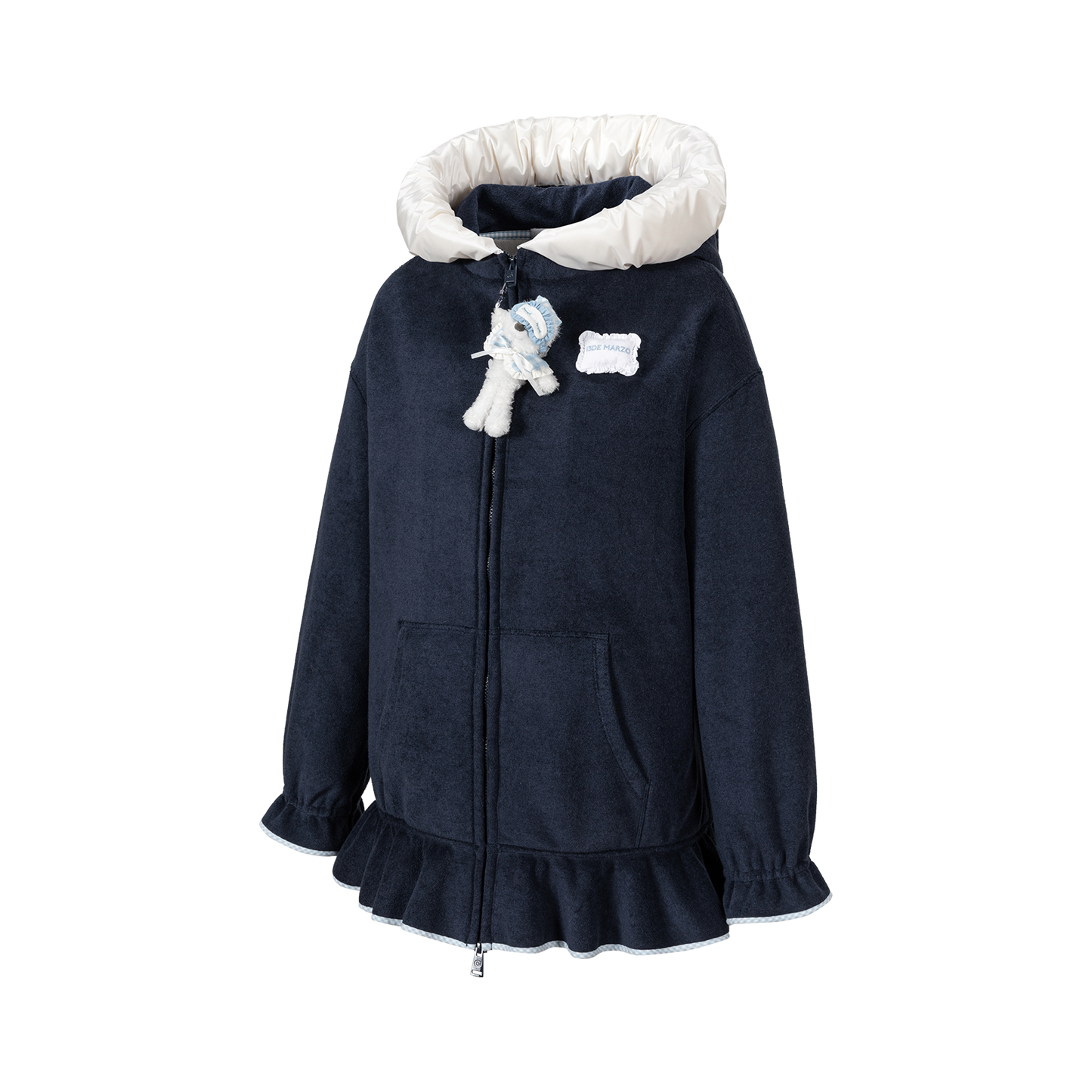 13DE MARZO Nighty Night Bear Lace Hoodie Navy Blue