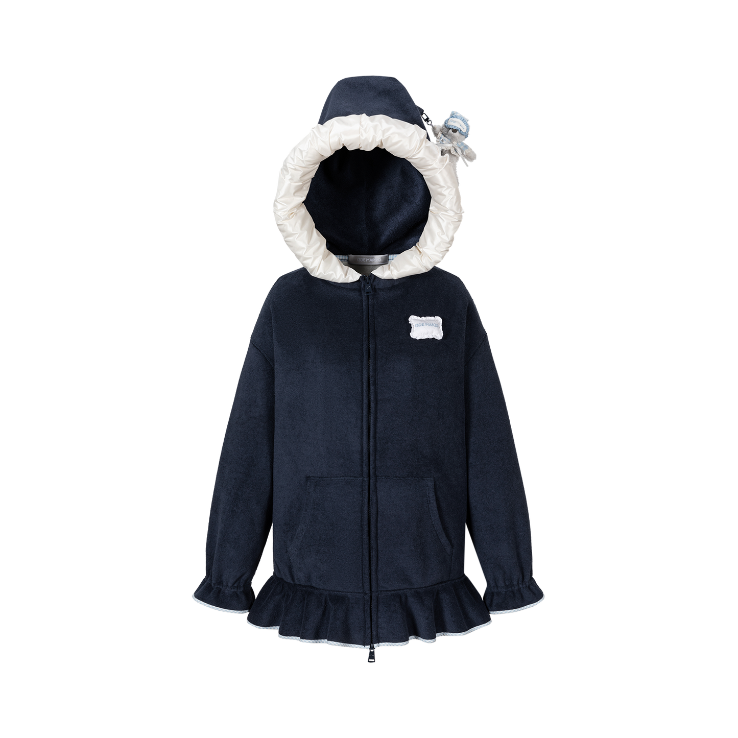 13DE MARZO Nighty Night Bear Lace Hoodie Navy Blue