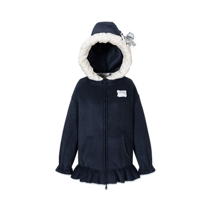 13DE MARZO Nighty Night Bear Lace Hoodie Navy Blue