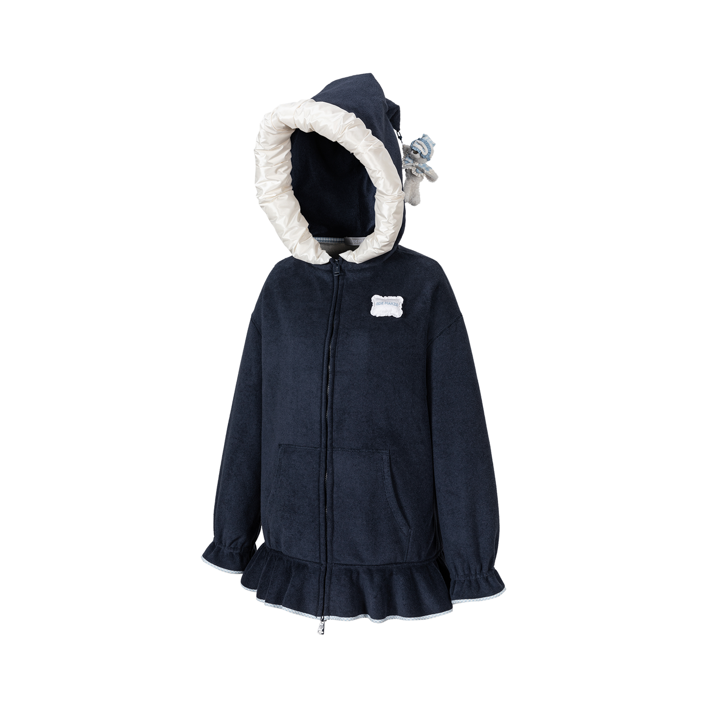 13DE MARZO Nighty Night Bear Lace Hoodie Navy Blue