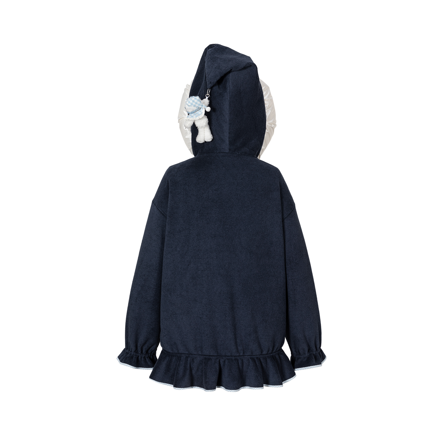 13DE MARZO Nighty Night Bear Lace Hoodie Navy Blue