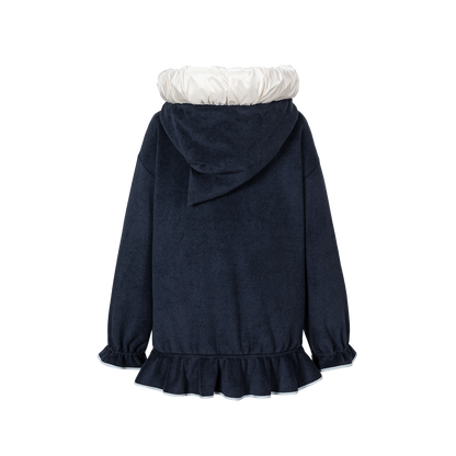 13DE MARZO Nighty Night Bear Lace Hoodie Navy Blue