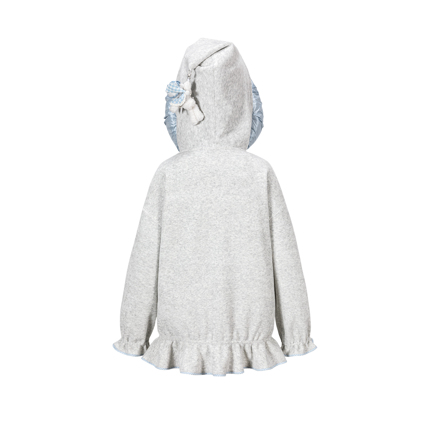 13DE MARZO Nighty Night Bear Lace Hoodie Grey