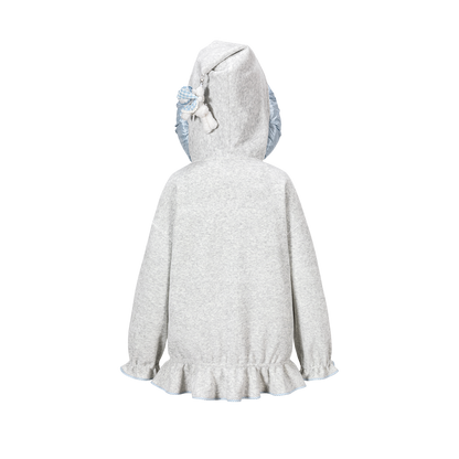 13DE MARZO Nighty Night Bear Lace Hoodie Grey