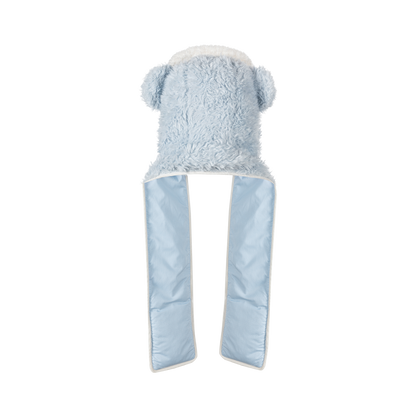 13DE MARZO Nighty Night Bear Hooded Scarf Blue