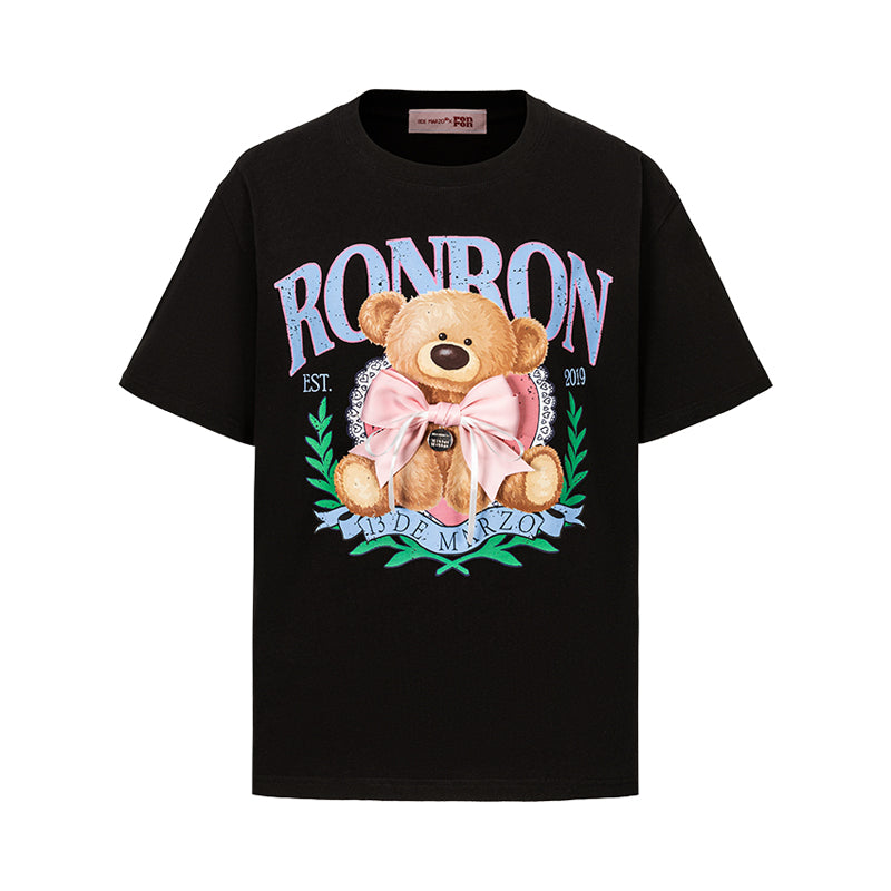 13DE MARZO x RONRON Bear Ribbon Tee Black