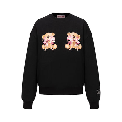 13DE MARZO x RONRON Double Ribbon Bear Sweater Black