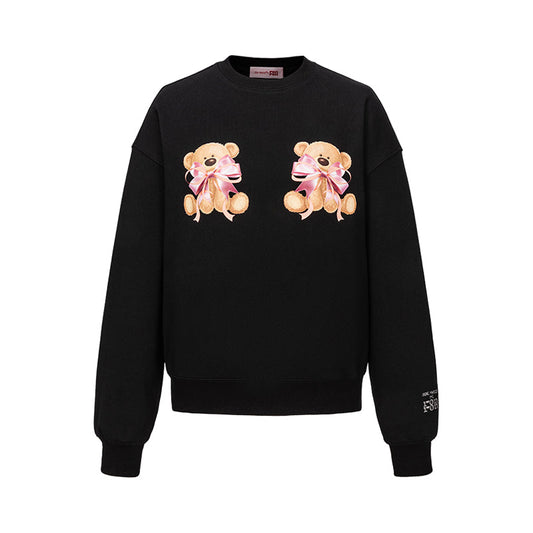 13DE MARZO x RONRON Double Ribbon Bear Sweater Black