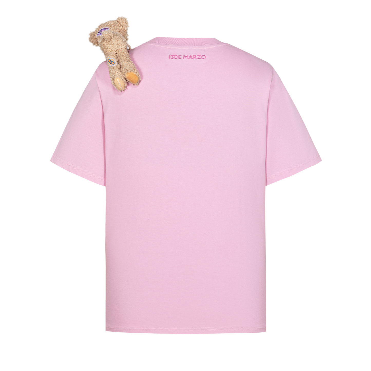 13DE MARZO Bear Stickers T-Shirt Pink
