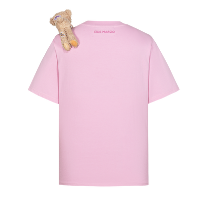 13DE MARZO Bear Stickers T-Shirt Pink