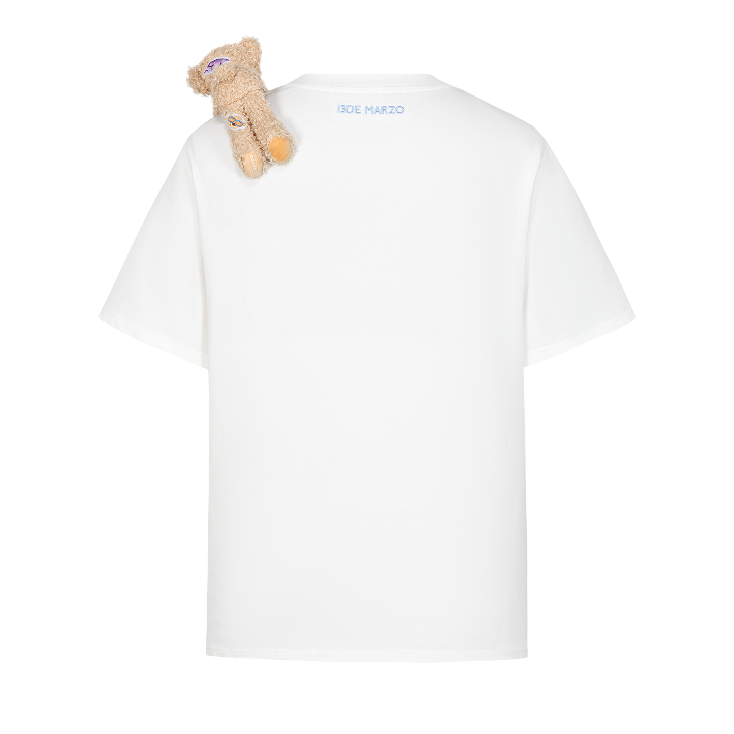 13DE MARZO Bear Stickers T-Shirt White