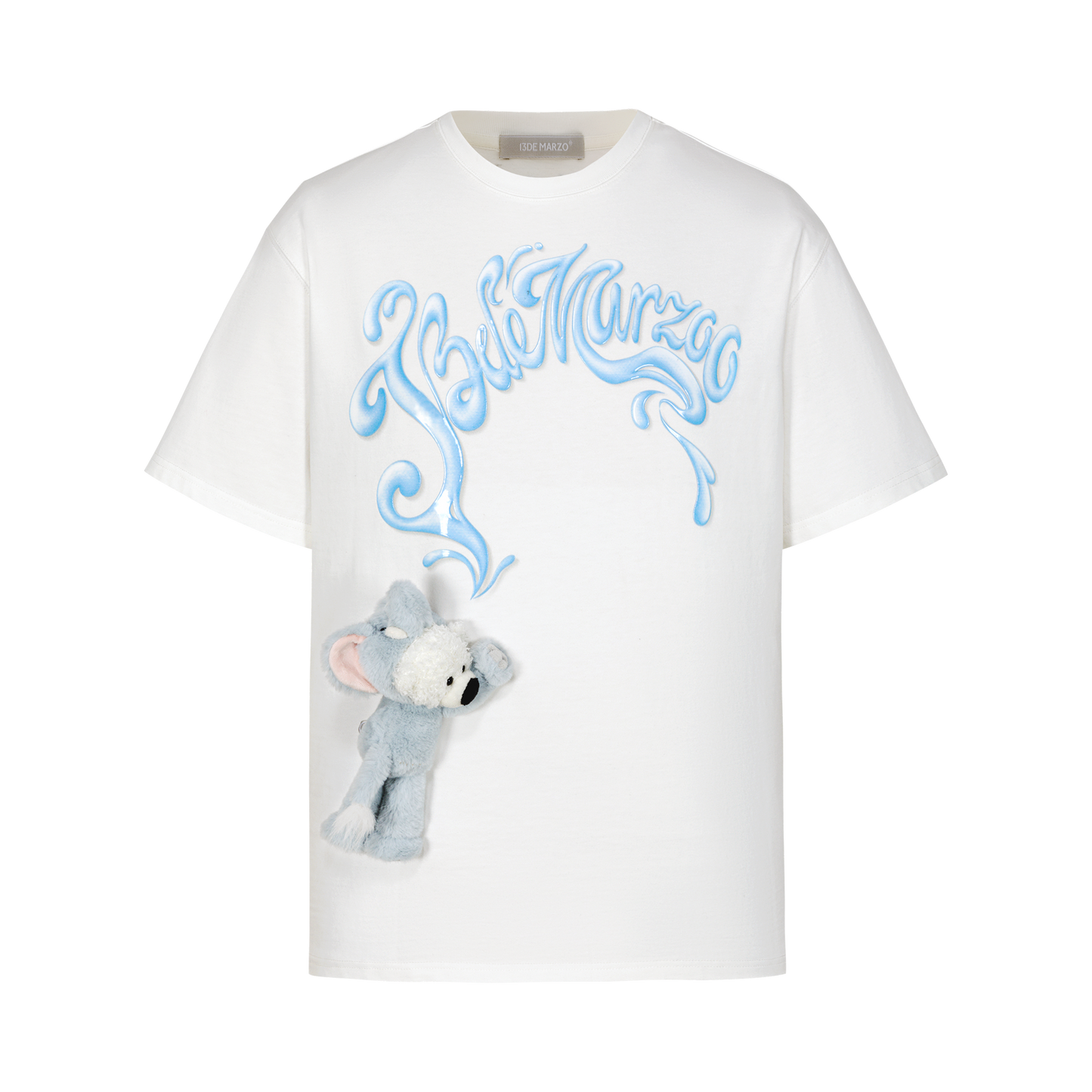 13DE MARZO Elephant Bear Printed T-Shirt White