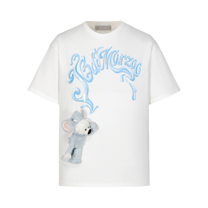 13DE MARZO Elephant Bear Printed T-Shirt White